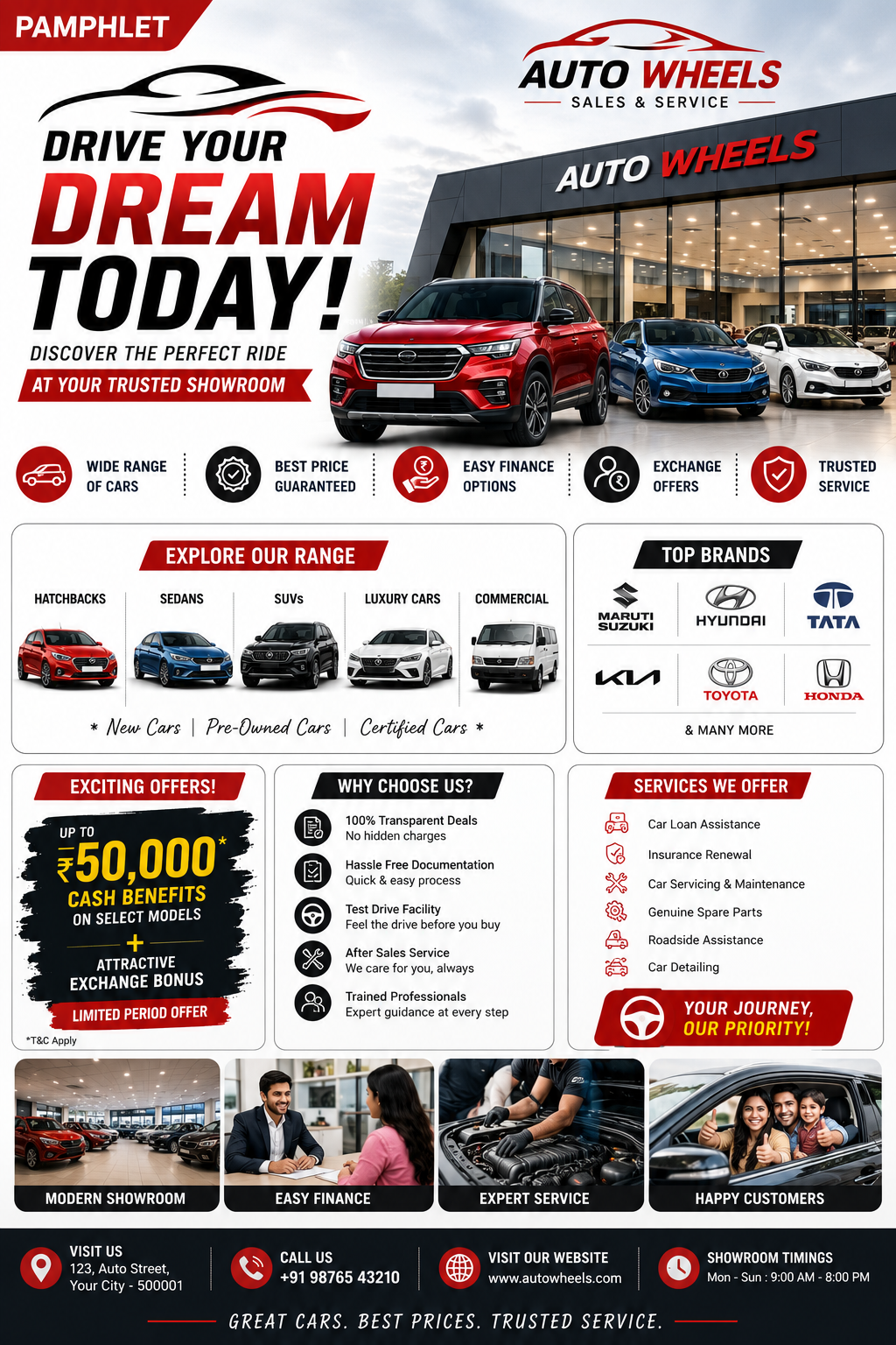 Automobile Showroom & Service Pamphlets