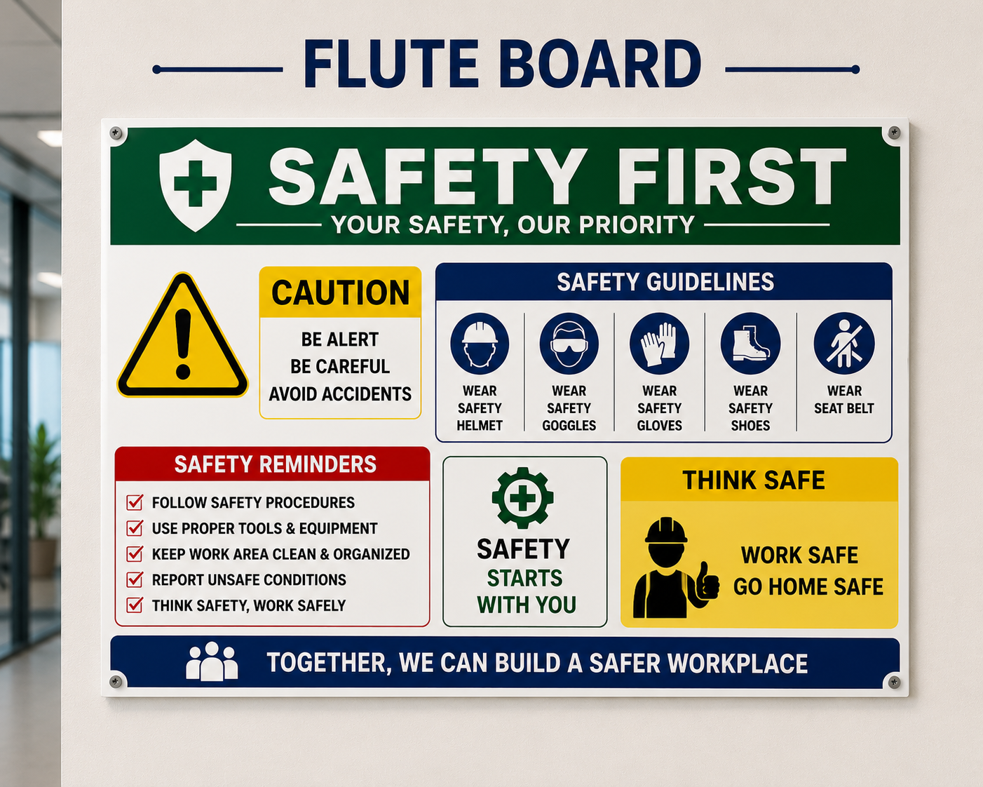 Caution & Safety Flute Boards