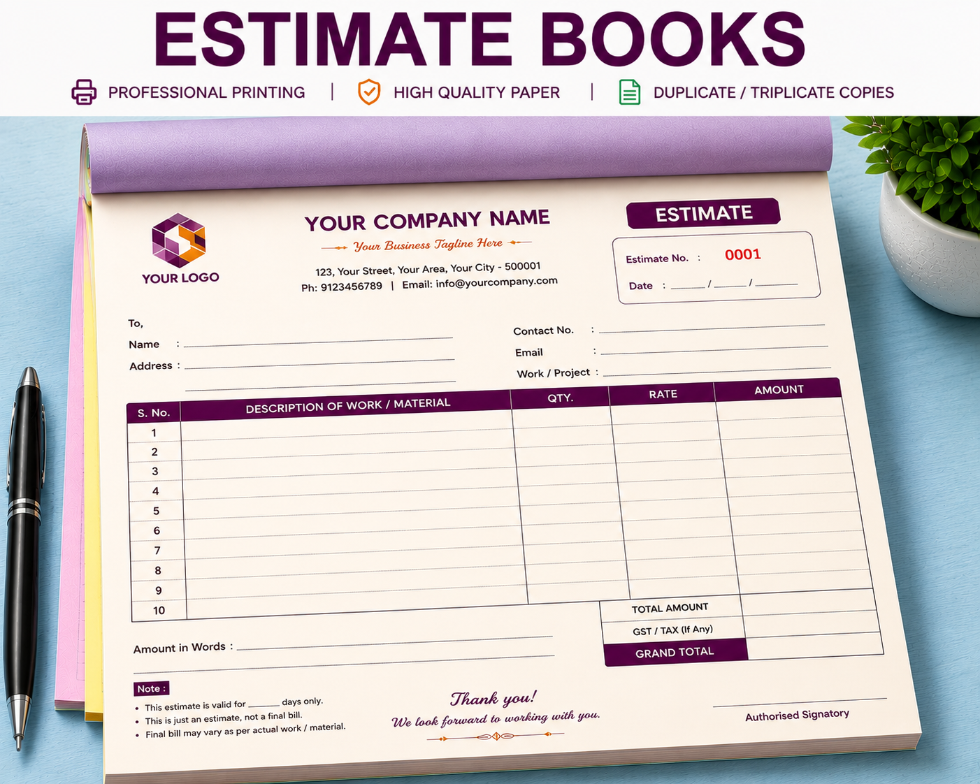 Estimate Books