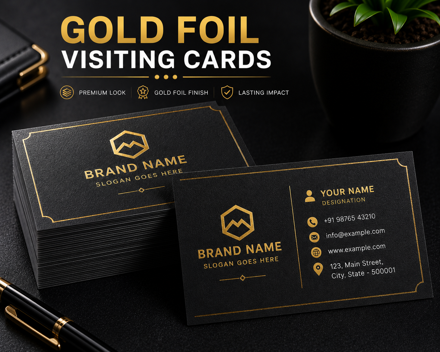 Gold Foil Visiting Cards