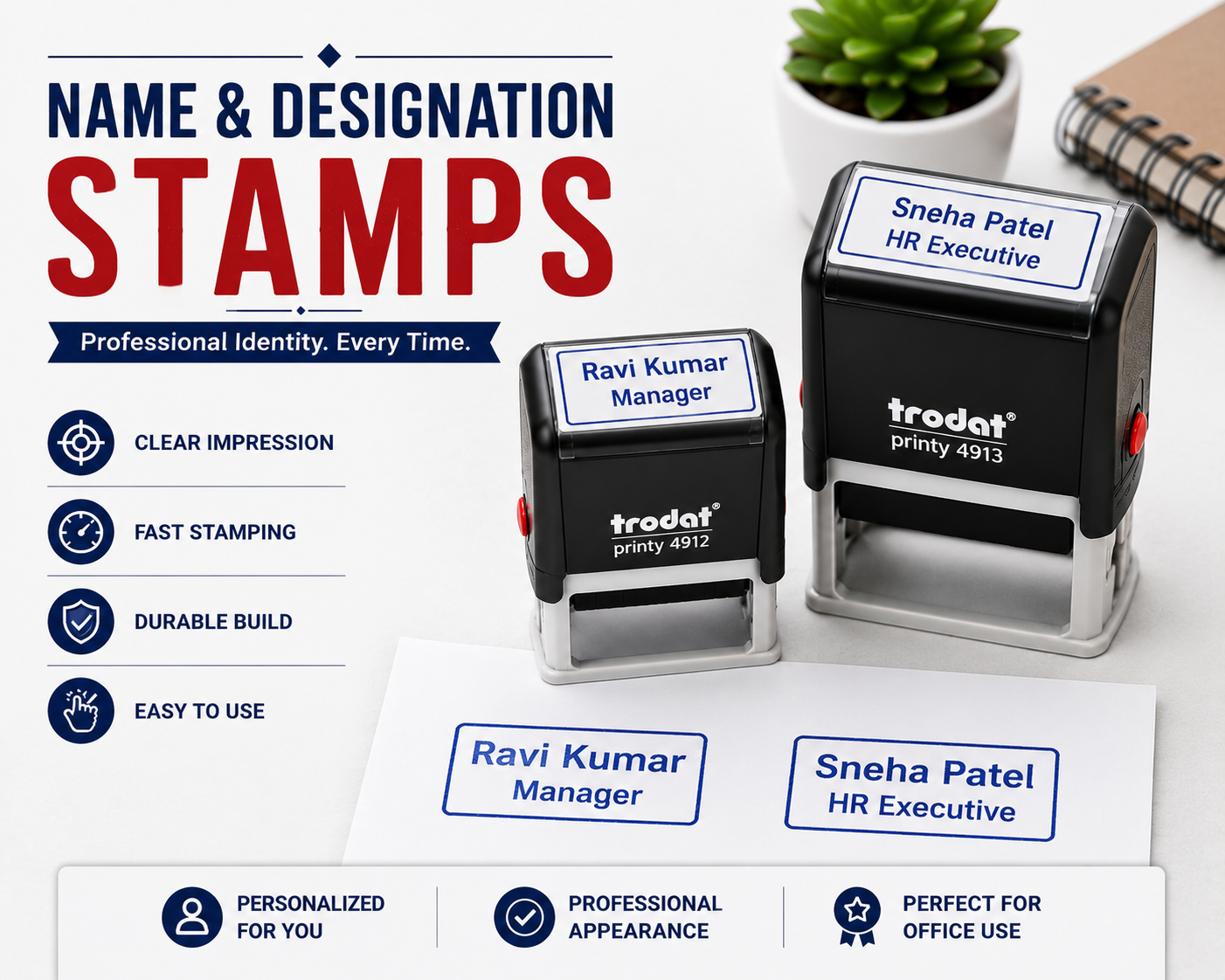 Name & Designation Stamps