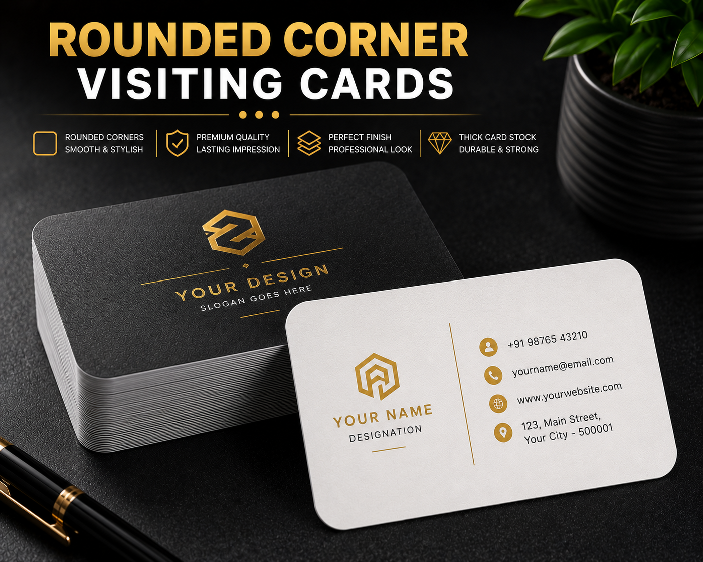 Rounded Corner Visiting Cards