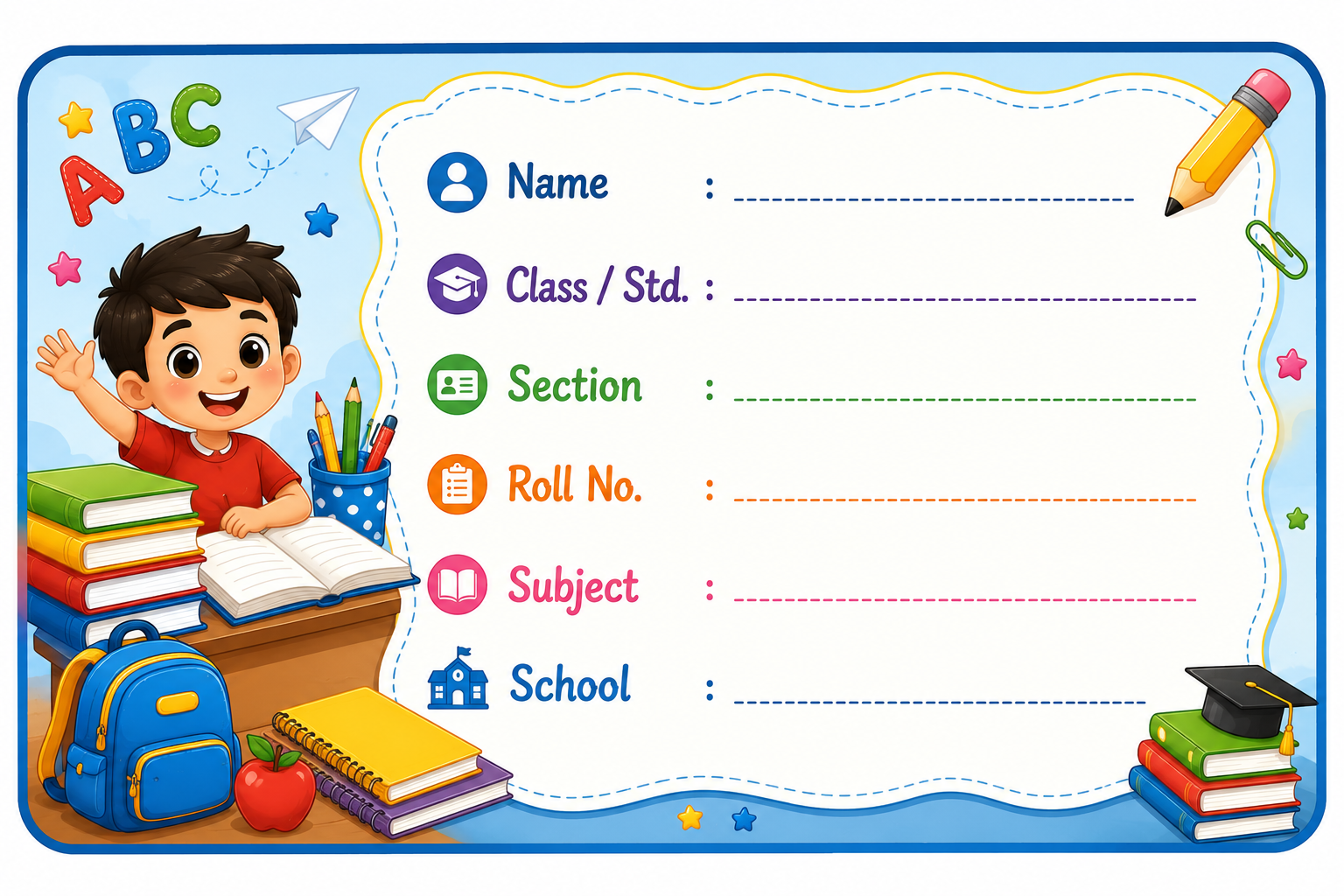 School Book Label Stickers
