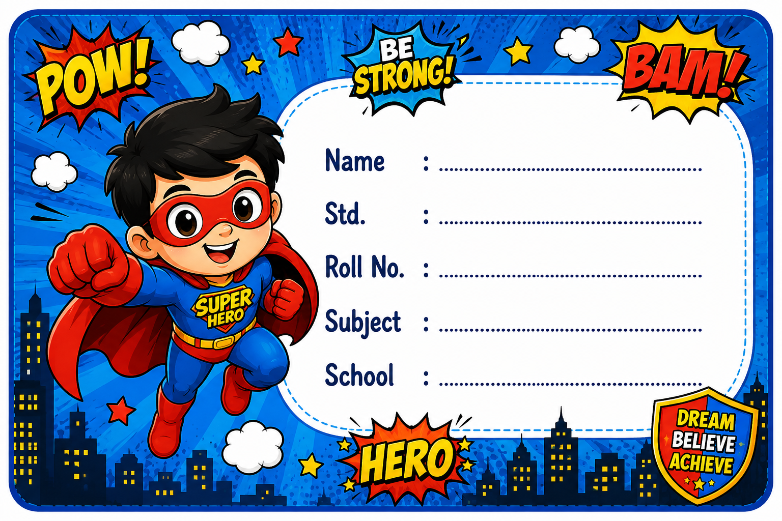 Superhero Theme Stickers