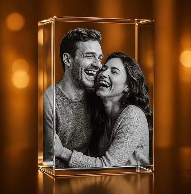 Personalized 2D Crystal Photo Frame with LED Base