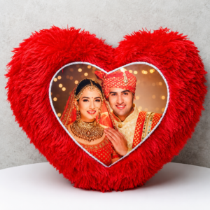 Fur Pillow Heart – Personalized Photo Cushion