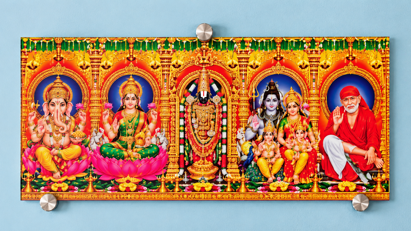 Colourful Devotional Temple Poster