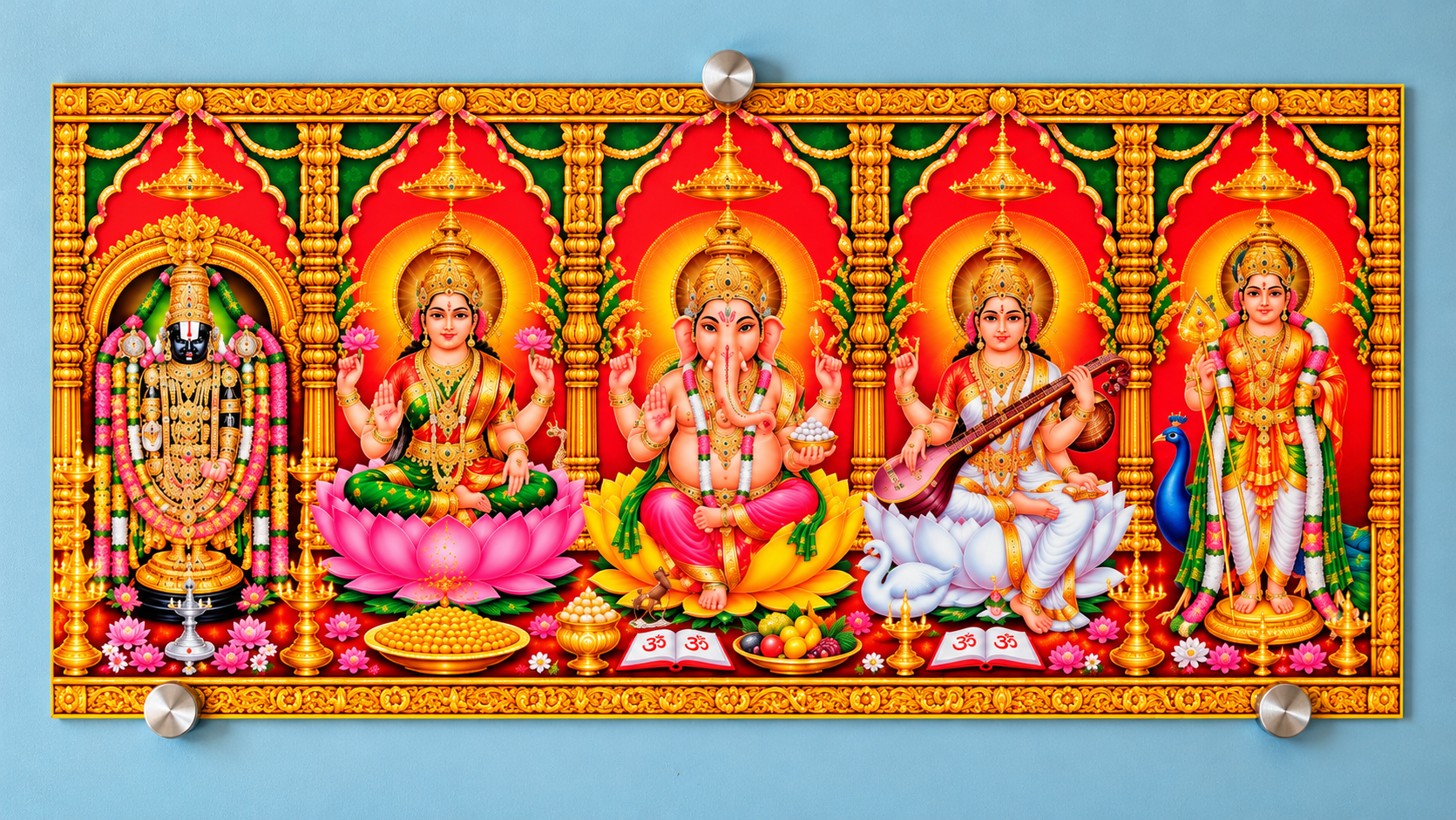 Ornate Five Deities Poster